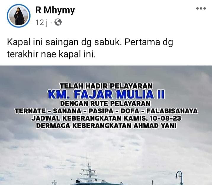 Perdana Beroperasi Di Sula, KM. Fajar Mulia II Malah Dibuli Para Netizen Di Medsos