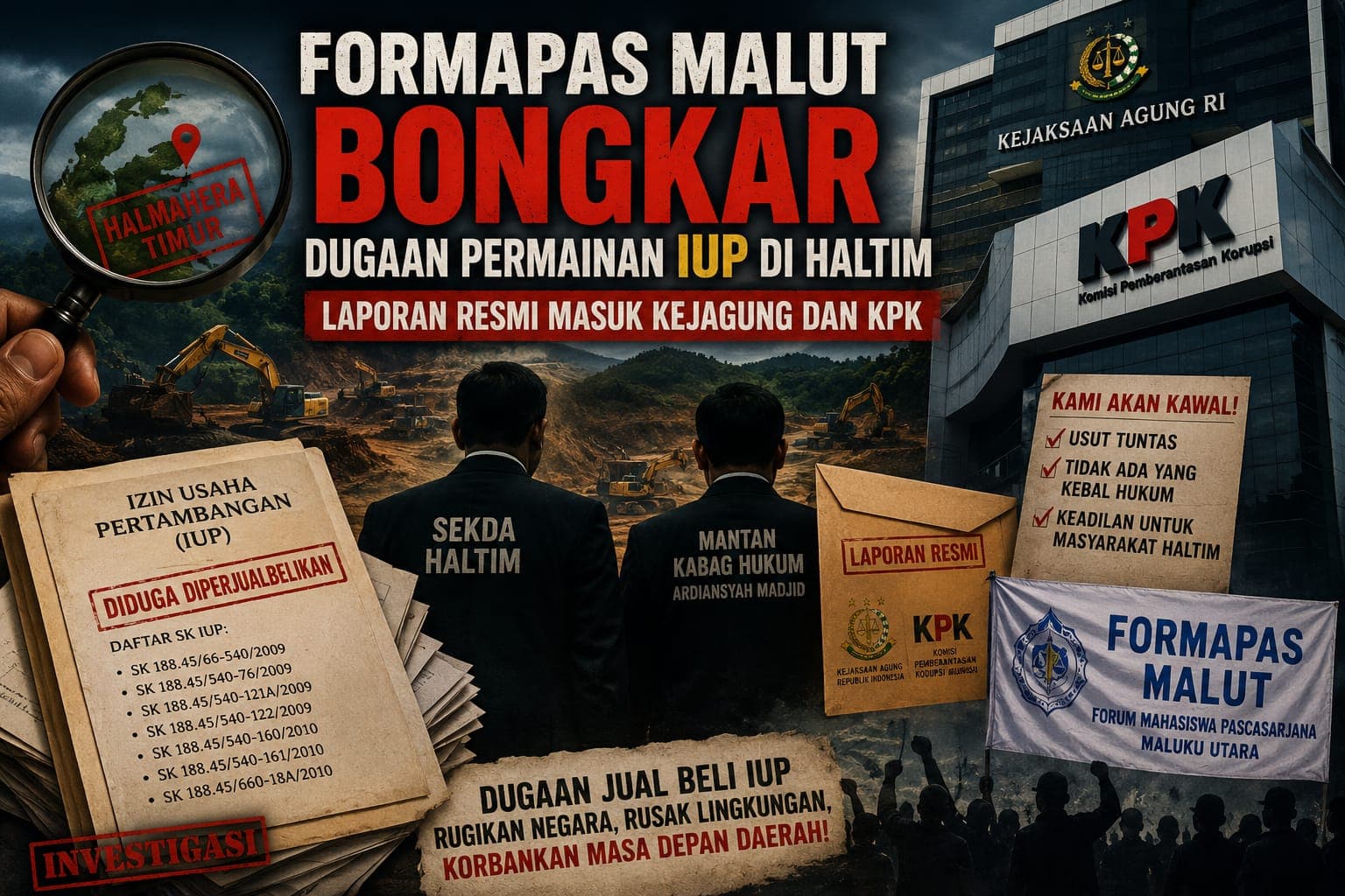 Formapas Malut Bongkar Dugaan Permainan IUP Di Haltim, Laporan Resmi Masuk Kejagung Dan KPK